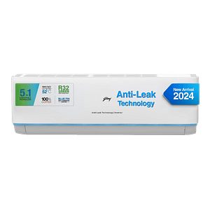 Godrej 1.5 Ton 3 Star, Anti-Leak, 5-In-1 Convertible Cooling, Inverter Split AC (Copper, Heavy duty cooling at 52 °C, 2024 Model, AC 1.5T EI 18DINV3R32 SYB AL, White)
