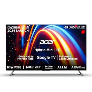 Acer 164 cm (65 inches) M Series 4K Ultra HD Smart QLED Mini LED Google TV AR65UDMGR2885AT (Black)